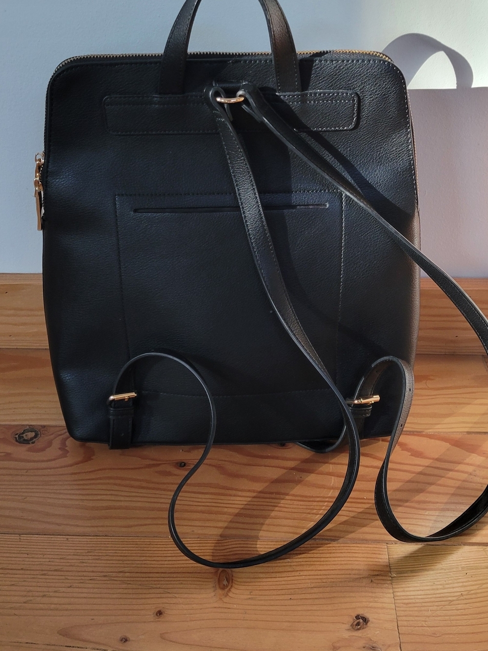 Luella Grey Vegan Leather 'Peggy' Commuter Backpack with Gold Accent - Picture 5 of 8